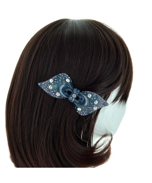 Crystal Acetate Bow Barrette