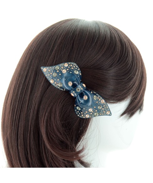 Crystal Acetate Bow Barrette