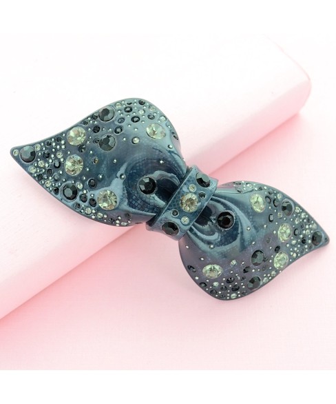 Crystal Acetate Bow Barrette