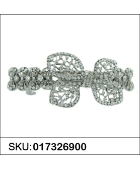 Sparkling Double Clip Crystal Bow Barrette