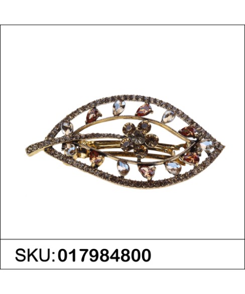 Luxurious Cubiczirconia Cutout Leaves Barrette Luxurious Cubiczirconia Cutout Leaves Barrette