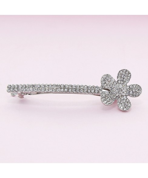 Crystal-Embellished Flower Barrette (Clip France) Crystal-Embellished Flower Barrette (Clip France)
