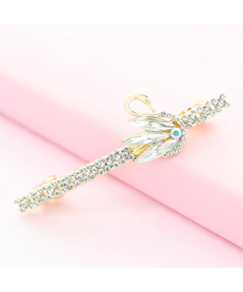 Rhinestone Swan Barrette (Clip France )