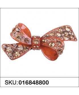 Crystal Acetate Bow Pinch Clip