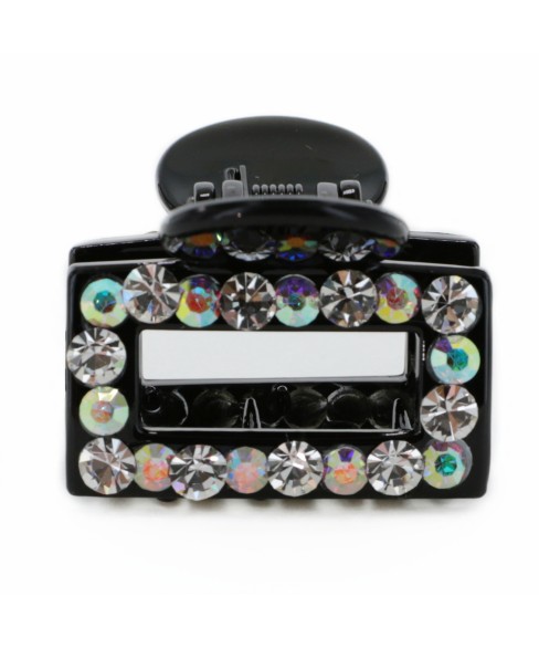 Crystal Rhinestone Rectangle Cutout Claw Clip Crystal Rhinestone Rectangle Cutout Claw Clip