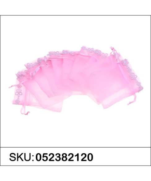 Daisy Embellished Sheer Organza Drawstring Bag Daisy Embellished Sheer Organza Drawstring Bag
