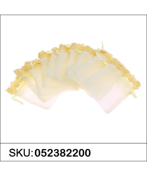 Daisy Embellished Sheer Organza Drawstring Bag Daisy Embellished Sheer Organza Drawstring Bag