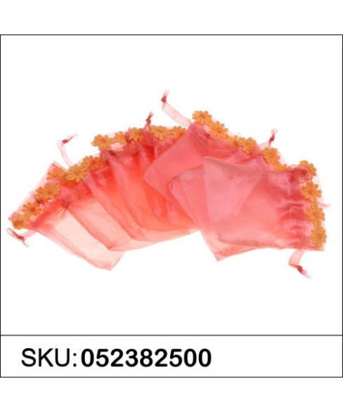 Daisy Embellished Sheer Organza Drawstring Bag Daisy Embellished Sheer Organza Drawstring Bag
