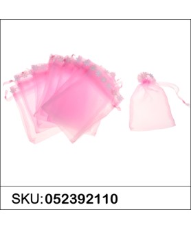 Lace Deco Matching Drawstring Organza Bag