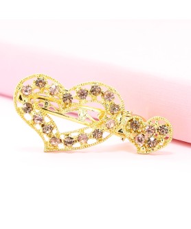 Rhinestone Alligator Heart Hair Clips