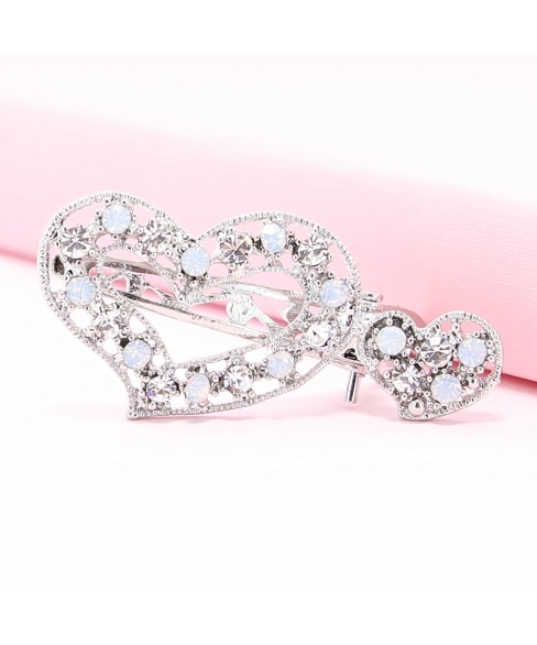 Rhinestone Alligator Heart Hair Clips