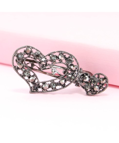 Rhinestone Alligator Heart Hair Clips