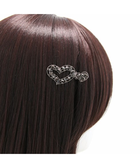 Rhinestone Alligator Heart Hair Clips