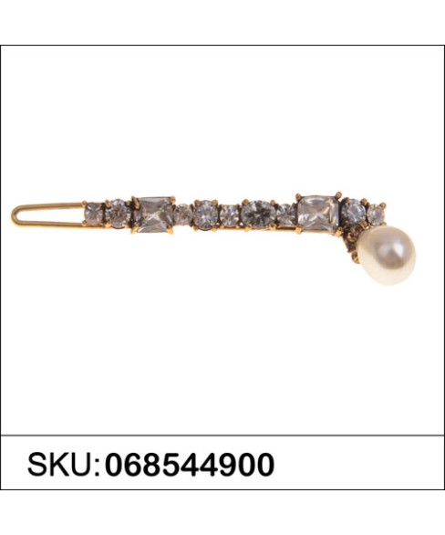Hanging Pearl Cubic Zirconia Barrette Hanging Pearl Cubic Zirconia Barrette