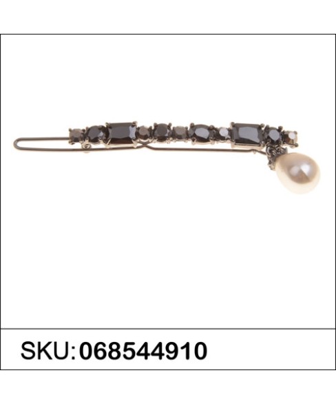 Hanging Pearl Cubic Zirconia Barrette Hanging Pearl Cubic Zirconia Barrette