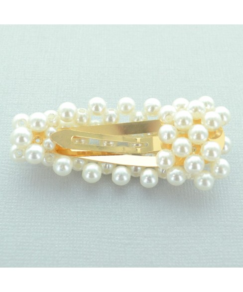 Imitation Pearl Water Drop Snap Clip/Barrette