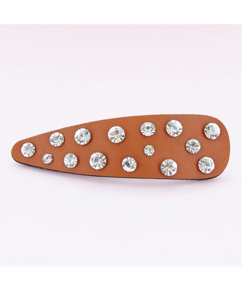 Faux Leather Rhinestone Snap Clip Faux Leather Rhinestone Snap Clip