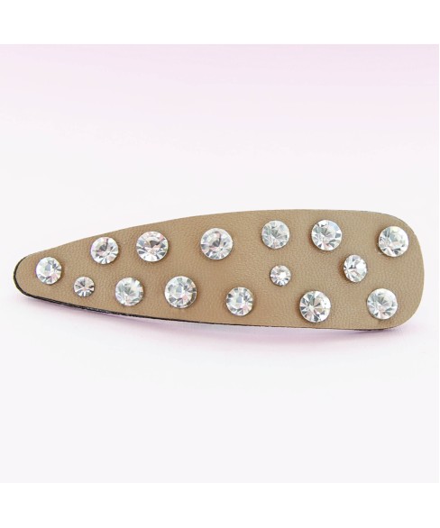 Faux Leather Rhinestone Snap Clip Faux Leather Rhinestone Snap Clip