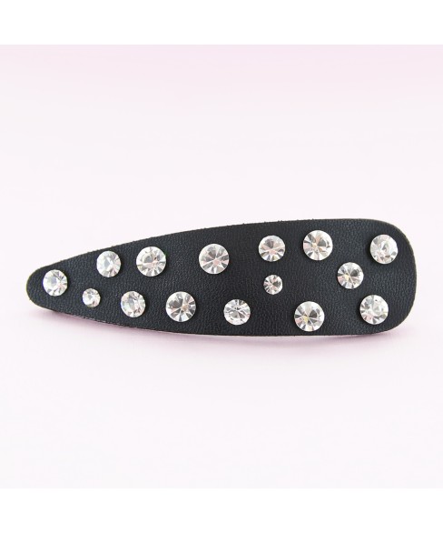 Faux Leather Rhinestone Snap Clip Faux Leather Rhinestone Snap Clip