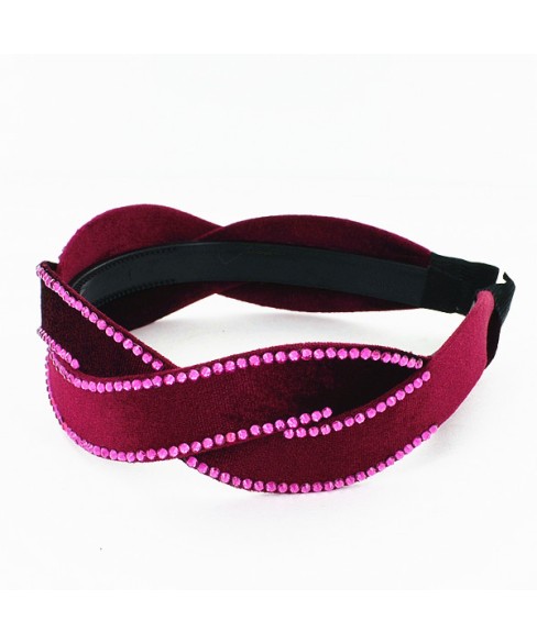 Crystal Deco Silk Like Velvet Twist Headband Crystal Deco Silk Like Velvet Twist Headband