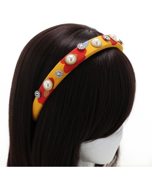 Fashion Rhinestone&Pearl Padded Headband