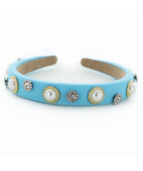 Fashion Rhinestone&Pearl Padded Headband