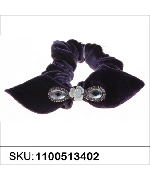 Silk Like Velvet Crystal Bow Ponytail Holder Silk Like Velvet Crystal Bow Ponytail Holder