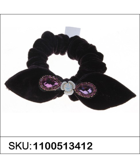 Silk Like Velvet Crystal Bow Ponytail Holder Silk Like Velvet Crystal Bow Ponytail Holder