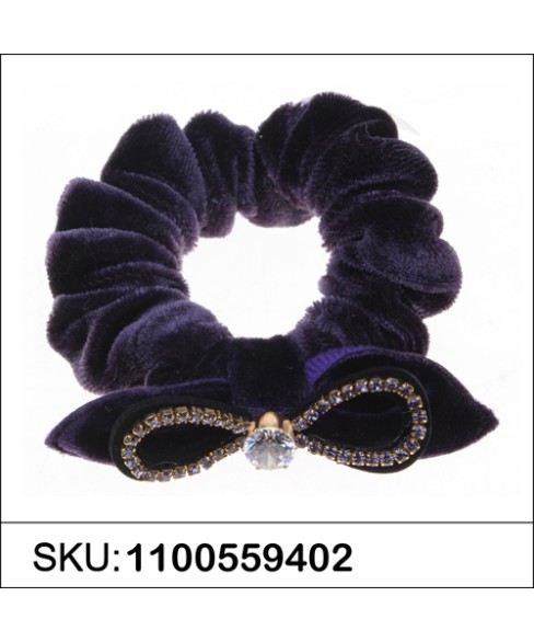 Silk Like Velvet Crystal Bow Ponytail Holder Silk Like Velvet Crystal Bow Ponytail Holder