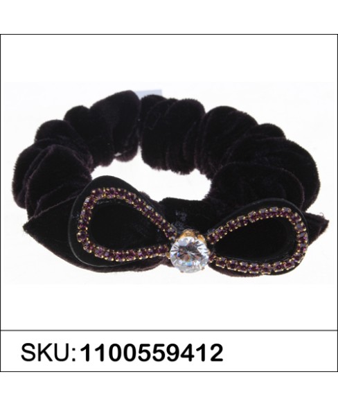 Silk Like Velvet Crystal Bow Ponytail Holder Silk Like Velvet Crystal Bow Ponytail Holder