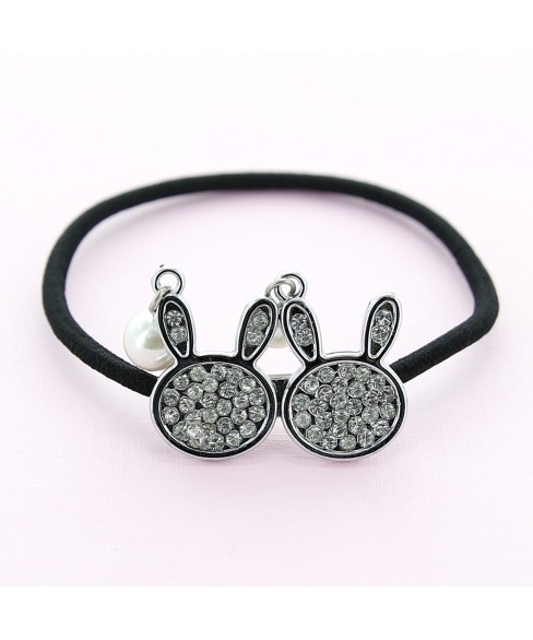 Rhinestone Rabbit Ponytail Holder Rhinestone Rabbit Ponytail Holder