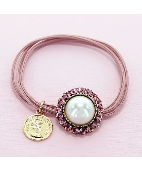 Crystal & Pearl Embellished Ponytail Holder Crystal & Pearl Embellished Ponytail Holder