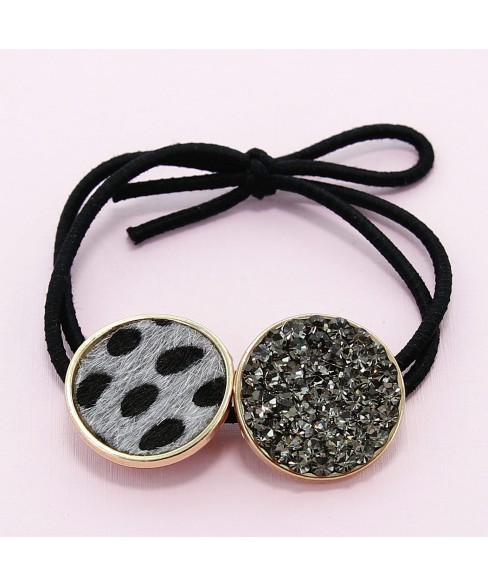 Crystal & Animal Print Ponytail Holder