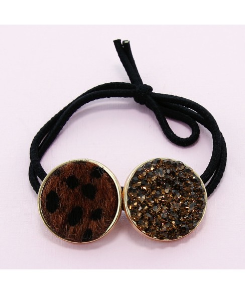 Crystal & Animal Print Ponytail Holder Crystal & Animal Print Ponytail Holder