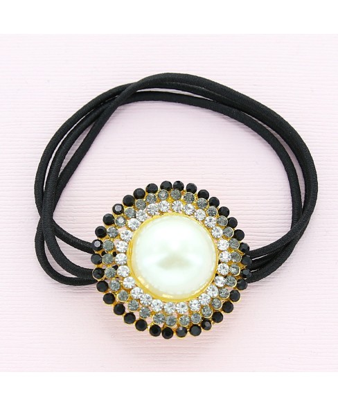 Crystal & Pearl Ponytial Holder Crystal & Pearl Ponytial Holder