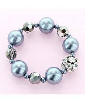 Rhinestone & Pearl Stretch Bracelet