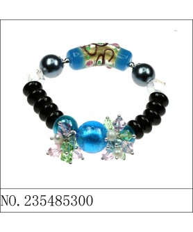 Hand Art Craft Beads & Crystal Stretch Bracelet