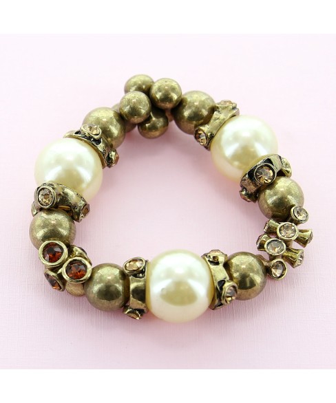 Rhinestone & Pearl Stretch Bracelet Rhinestone & Pearl Stretch Bracelet