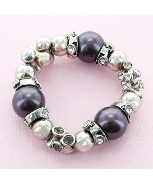 Rhinestone & Pearl Stretch Bracelet Rhinestone & Pearl Stretch Bracelet