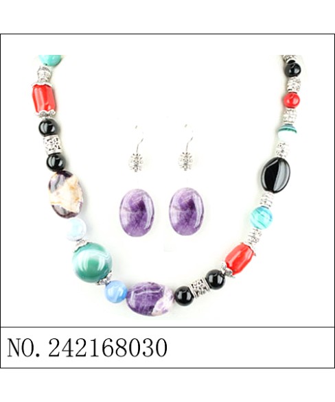 Mix Quartz Stones Necklace Set Mix Quartz Stones Necklace Set