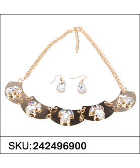 Necklace& Earr Set White