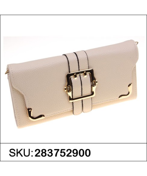 Buckle Textured Faux Leather Wallet On A Chain Buckle Textured Faux Leather Wallet On A Chain