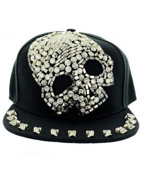 Unsex Crystal & Studded Skull Baseball Cap