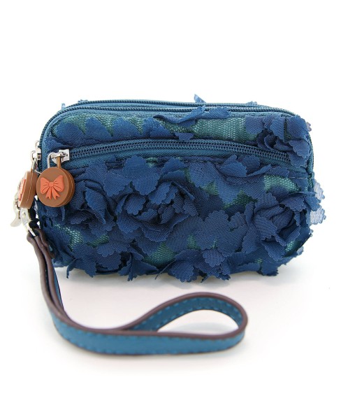Floral Triple Compartment Wristlet Change Purse Floral Triple Compartment Wristlet Change Purse