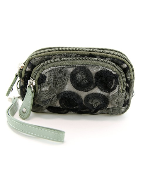 Floral Triple Compartment Wristlet Change Purse Floral Triple Compartment Wristlet Change Purse