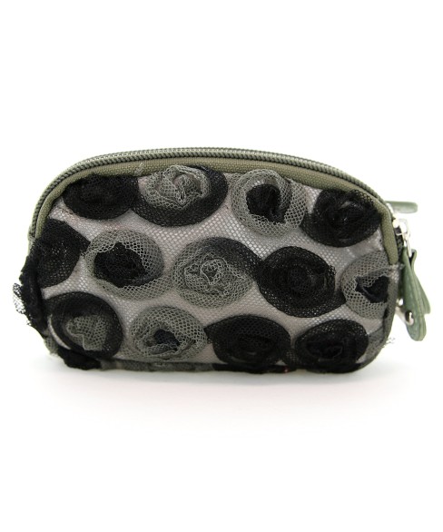 Floral Triple Compartment Wristlet Change Purse