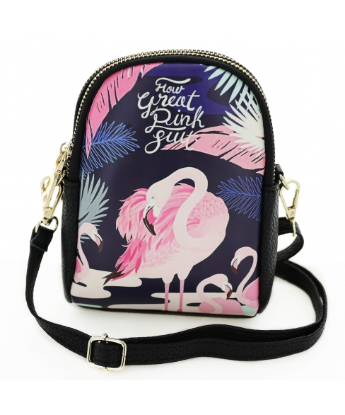 Flamingo Double Compartment Purse Bag