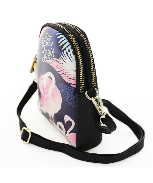 Flamingo Double Compartment Purse Bag