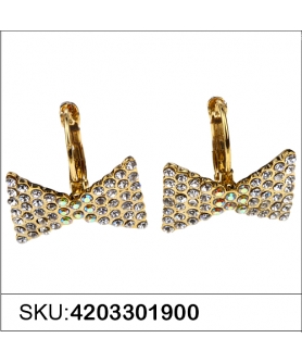 Sparkling Rhinestone Bow Earrings