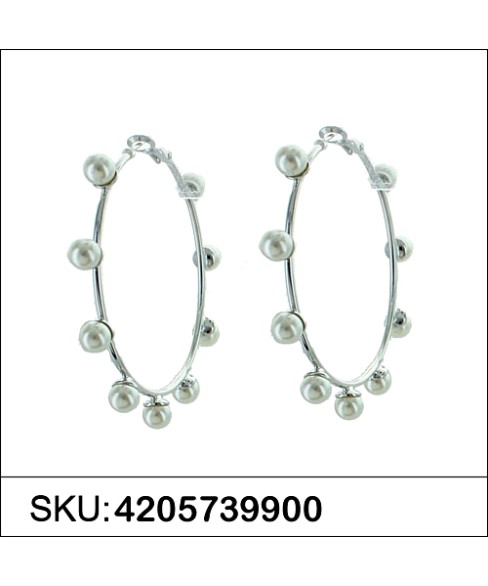 Faux Pearl Hoop Earrings Faux Pearl Hoop Earrings